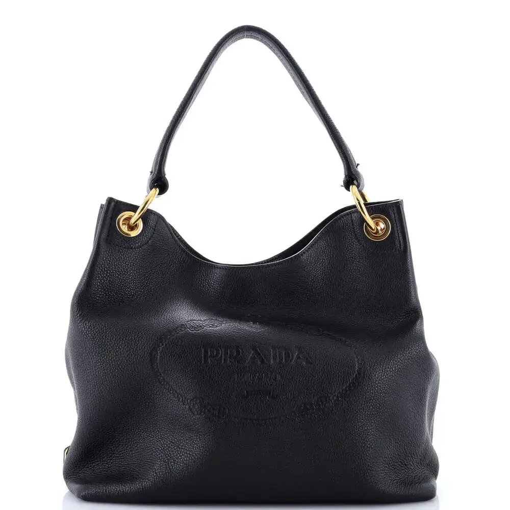 Prada Logo Hobo Embossed Vitello Daino #252914P12B